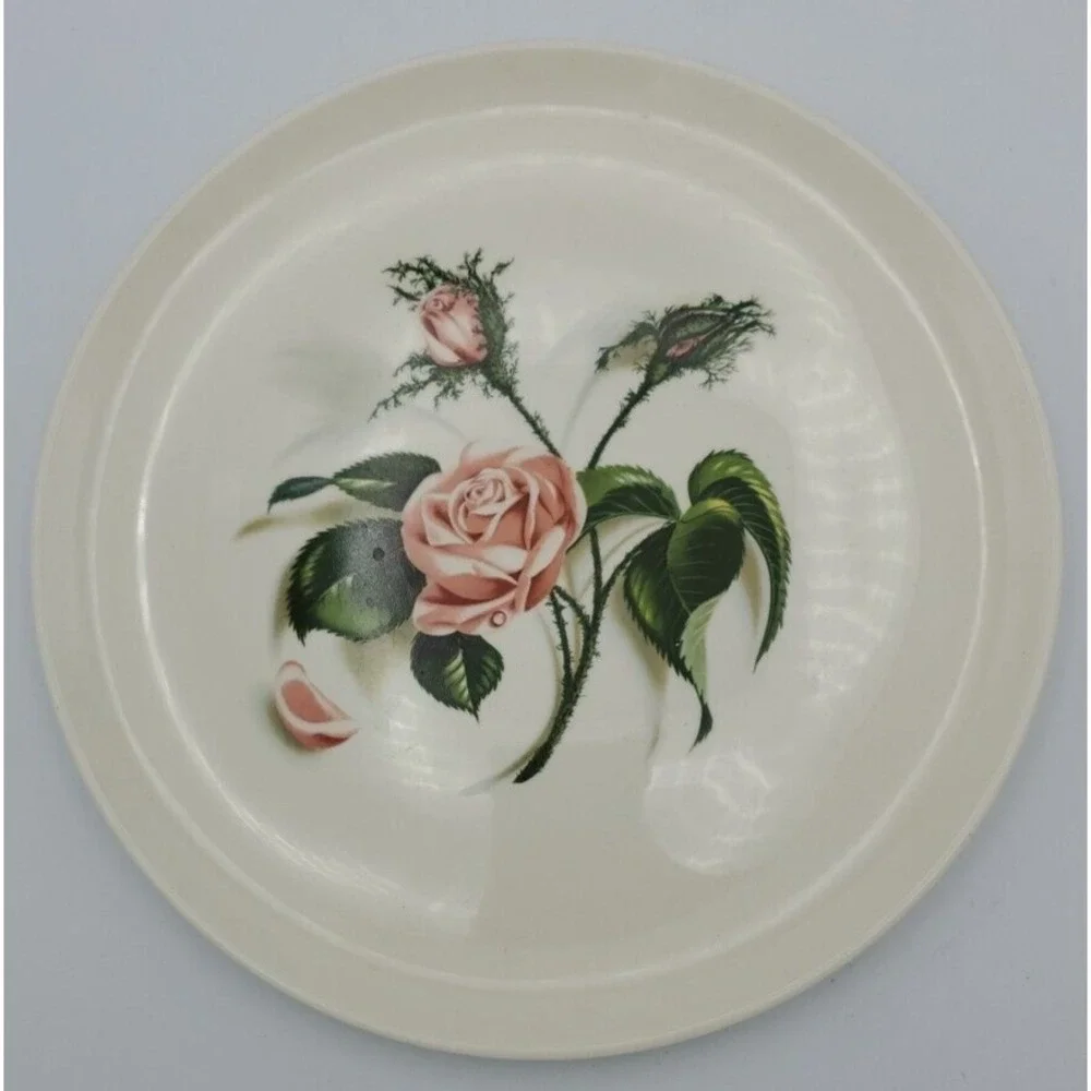 Universal Potteries 1950-59 Ballerina Pink Moss Rose Plate &‎ Round Platter USA